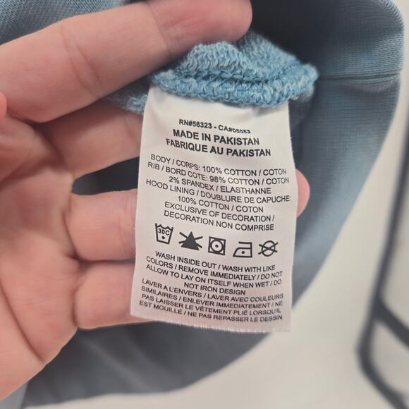 Nike Blue Bleach Washed Embroidered Hoodie Size LG Streetwear Casual Comfy - Picture 5 of 10